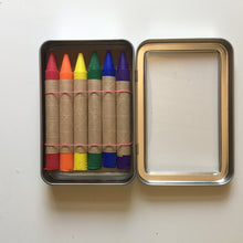 Load image into Gallery viewer, Set of 6 Traditional Eco-Friendly Crayons in Metal Tin