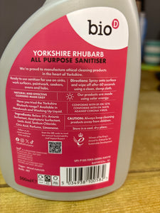 YORKSHIRE RHUBARB ALL PURPOSE SANITISER SPRAY 500ML