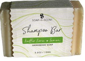 Fair trade Solid shampoo, 100g, kaffir lime & lemon
