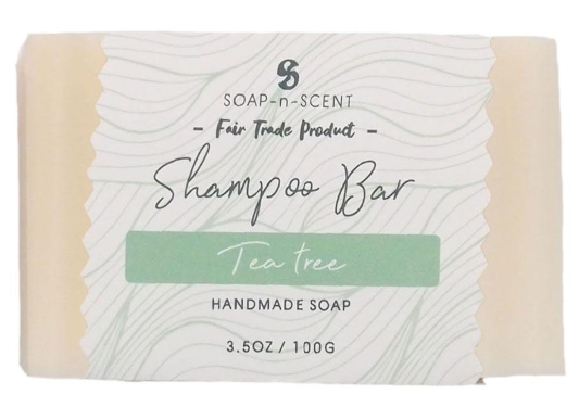 Fair Trade Solid shampoo, 100g, tea tree