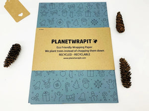 Christmas Fun Gift Wrap - Recycled Kraft Paper