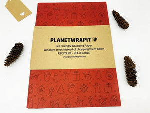 Christmas Fun Gift Wrap - Recycled Kraft Paper